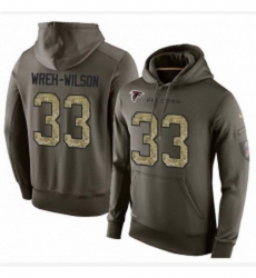 NFL Nike Atlanta Falcons 33 Blidi Wreh Wilson Green Salute To Service Mens Pullover Hoodie