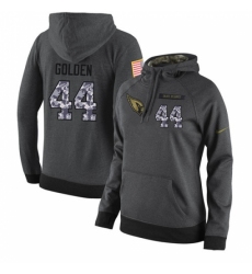 NFL Women Nike Arizona Cardinals 44 Markus Golden Stitched Black Anthracite Salute to Service Player Performance Hoodie
