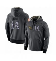 Football Mens Arizona Cardinals 14 Damiere Byrd Stitched Black Anthracite Salute to Service Player Performance Hoodie