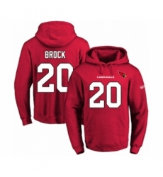 Football Mens Arizona Cardinals 20 Tramaine Brock Red Name Number Pullover Hoodie