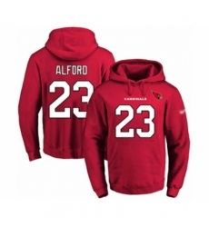 Football Mens Arizona Cardinals 23 Robert Alford Red Name Number Pullover Hoodie