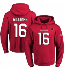 NFL Men Nike Arizona Cardinals 16 Chad Williams Red Name Number Pullover Hoodie