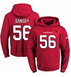 NFL Men Nike Arizona Cardinals 56 Karlos Dansby Red Name Number Pullover Hoodie