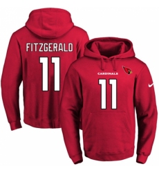 NFL Mens Nike Arizona Cardinals 11 Larry Fitzgerald Red Name Number Pullover Hoodie