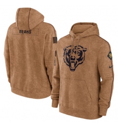 Men Chicago Bears 2023 Brown Salute To Service Pullover Hoodie