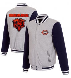 Men Chicago Bears Jacket 2026 Gray Navy Blue