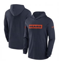 Men Chicago Bears Navy Sideline Performance Hoodie