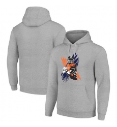 Men Starter Heather Gray Chicago Bears Player X Fleece Pullover Hoodie