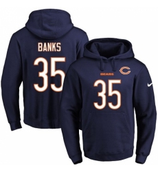 NFL Mens Nike Chicago Bears 35 Johnthan Banks Navy Blue Name Number Pullover Hoodie