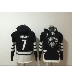 Men's Brooklyn Nets #7 Kevin Durant Black Pullover HoodieS