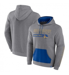 Men Golden State Warriors Heathered Gray Off The Bench Color Block Pullover Hoodie