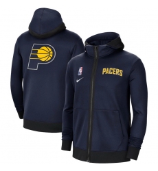 Men Nike Indiana Pacers Navy Authentic Showtime Performance Full Zip Hoodie Jacket