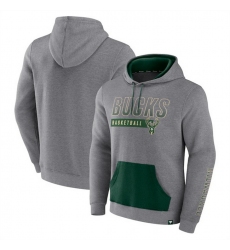 Men Milwaukee Bucks Off The Bench Color Block Heathered Gray Pullover Hoodie