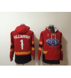 Men's New Orleans Pelicans #1 Zion Williamson Red Pullover Hoodie