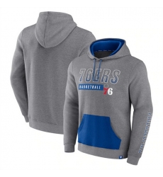 Men Philadelphia 76ers Off The Bench Color Block Heathered Gray Pullover Hoodie