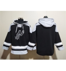 Men San Antonio Spurs Blank Black Ageless Must Have Lace Up Pullover Hoodie