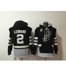 San Antonio Spurs #2 Kawhi Leonard Black Name & Number Pullover NBA Hoodie