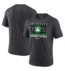 Men Boston Celtics Heather Charcoal 2024 Finals Champions Full Court Pressure Retro Tri Blend T Shirt