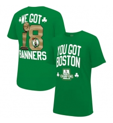 Men Boston Celtics Kelly Green 2024 Finals Champions Banners T Shirt