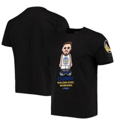 Men Golden State Warriors Stephen Curry Black Pro Standard Caricature T Shirt