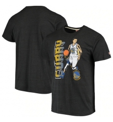 Men Golden State Warriors Stephen Curry Grey Homage Tri Blend Shooting Stars T Shirt