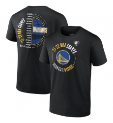 Men's Golden State Warriors 2021-2022 Black NBA Finals Champions Drive List Roster T-Shirt