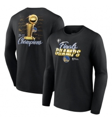 Men's Golden State Warriors 2022 Black NBA Finals Champions Forward Roster Signature Long Sleeve T-Shirt