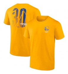 Men's Golden State Warriors #30 Stephen Curry 2021-2022 Gold NBA Finals Champions Name & Number T-Shirt