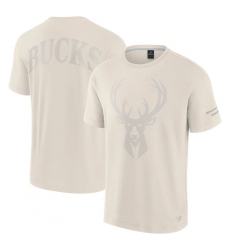 Men Fanatics Cream Milwaukee Bucks Elements Iconic T Shirt