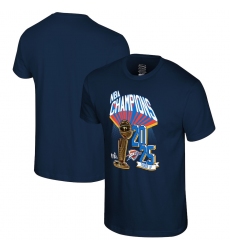 Men Oklahoma City Thunder Navy 2025 Finals Champions Battle Tested T Shirt