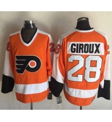 Flyers #28 Claude Giroux Orange CCM Throwback Stitched NHL Jersey