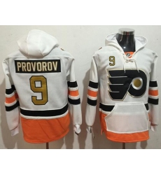Flyers #9 Ivan Provorov White 3rd Name & Number Pullover NHL Hoodie