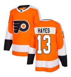 Men Kevin Hayes #13 Philadelphia Flyers Authentic Stitched Jersey Orange NHL Jersey
