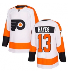 Men Kevin Hayes #13 Philadelphia Flyers Authentic Stitched Jersey White NHL Jersey