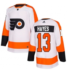 Men Philadelphia Flyers #13 Kevin Hayes White Road Authentic Stitched NHL Jersey