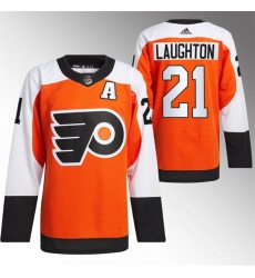 Men Philadelphia Flyers 21 Scott Laughton 2023 24 Orange Stitched Jersey