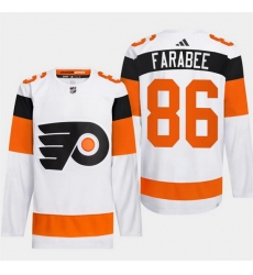 Men Philadelphia Flyers 86 Joel Farabee White 2024 Stadium Series Stitched Jersey