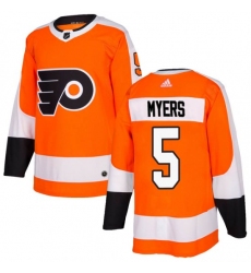 Men Philadelphia Flyers Philippe Myers Orange Adidas Authentic Home Jersey
