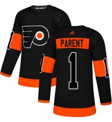 Mens Adidas Philadelphia Flyers 1 Bernie Parent Premier Black Alternate NHL Jersey 