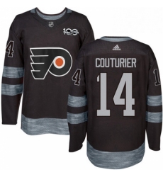 Mens Adidas Philadelphia Flyers 14 Sean Couturier Authentic Black 1917 2017 100th Anniversary NHL Jersey 