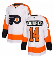 Mens Adidas Philadelphia Flyers 14 Sean Couturier Authentic White Away NHL Jersey 