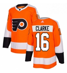 Mens Adidas Philadelphia Flyers 16 Bobby Clarke Premier Orange Home NHL Jersey 