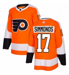 Mens Adidas Philadelphia Flyers 17 Wayne Simmonds Authentic Orange Home NHL Jersey 