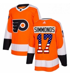 Mens Adidas Philadelphia Flyers 17 Wayne Simmonds Authentic Orange USA Flag Fashion NHL Jersey 