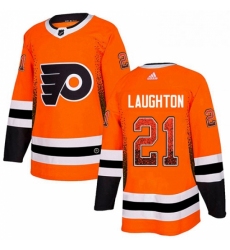 Mens Adidas Philadelphia Flyers 21 Scott Laughton Authentic Orange Drift Fashion NHL Jersey 