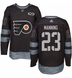 Mens Adidas Philadelphia Flyers 23 Brandon Manning Authentic Black 1917 2017 100th Anniversary NHL Jersey 