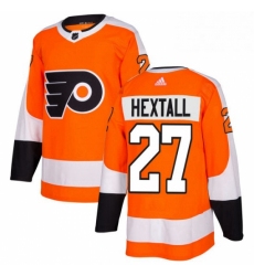 Mens Adidas Philadelphia Flyers 27 Ron Hextall Authentic Orange Home NHL Jersey 
