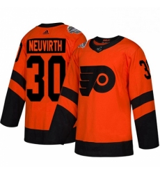 Mens Adidas Philadelphia Flyers 30 Michal Neuvirth Orange Authentic 2019 Stadium Series Stitched NHL Jersey 