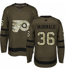 Mens Adidas Philadelphia Flyers 36 Colin McDonald Premier Green Salute to Service NHL Jersey 