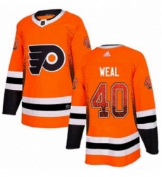 Mens Adidas Philadelphia Flyers 40 Jordan Weal Authentic Orange Drift Fashion NHL Jersey 